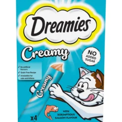 Kissanruoka Dreamies 4 x 10 g Creamy lohta