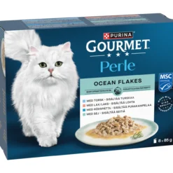 Kissanruoka Gourmet Perle 8 x 85 g Mixed Ocean Flakes