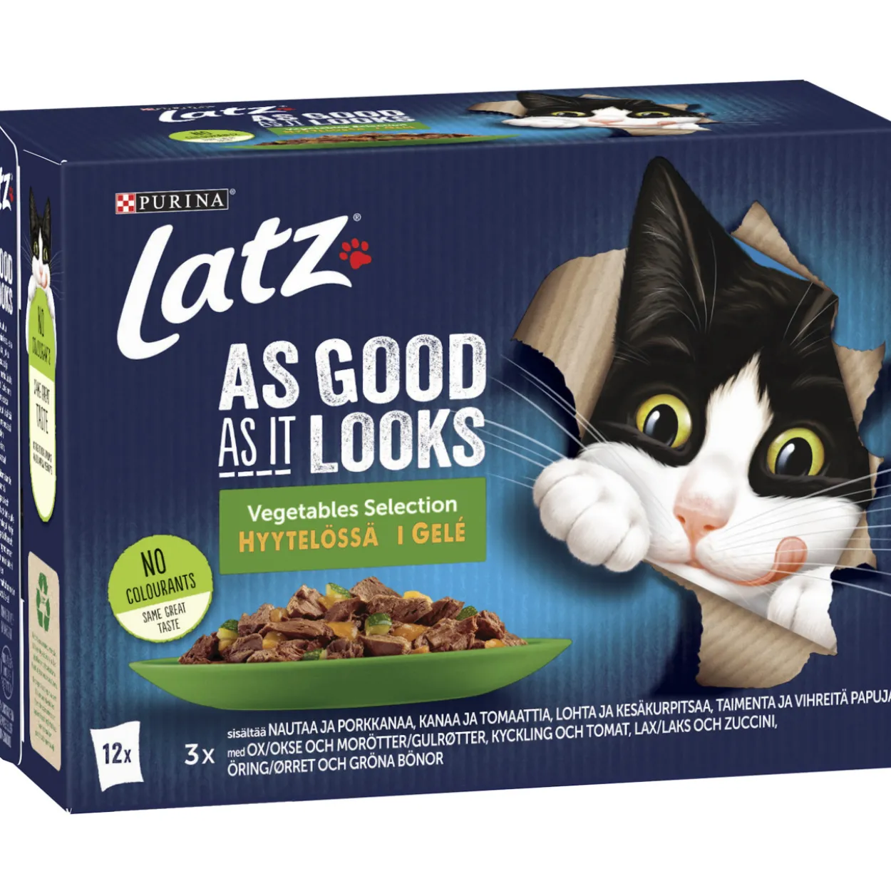 Kissanruoka Latz 12 x 85 g AGAIL Countryside vihanneksilla hyytelössä