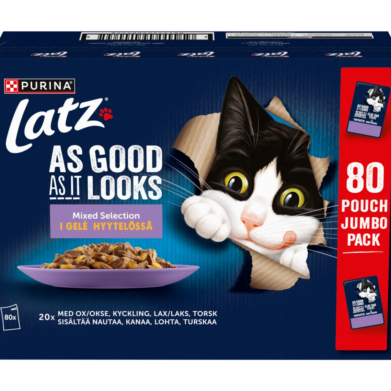 Kissanruoka Latz 80 x 85 g Agail Mixed hyytelössä