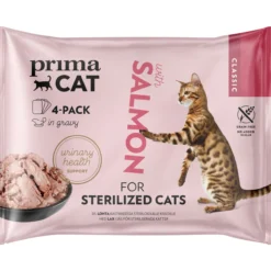Kissanruoka PrimaCat 4 x 85 g Classic lohta kastikkeessa steriloiduille kissoille