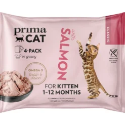 Kissanruoka PrimaCat 4 x 85 g Classic lohta kastikkeessa pennuille