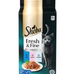 Kissanruoka Sheba 6 x 50 g Fresh & Fine kalalajitelma hyytelössä