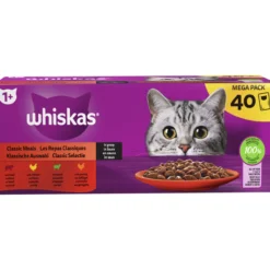 Kissanruoka Whiskas 40 x 85 g 1+ Perinteiset Ateriat Kastikkeessa