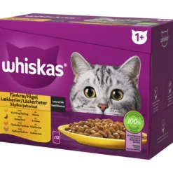 Kissanruoka Whiskas 12 x 85 g 1+ Siipikarjaherkut kastikkeessa