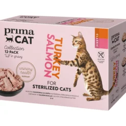 Kissaruoka PrimaCat 12 x 85 g Classic Kastikelajitelma monipakkaus steriloiduille kissoille
