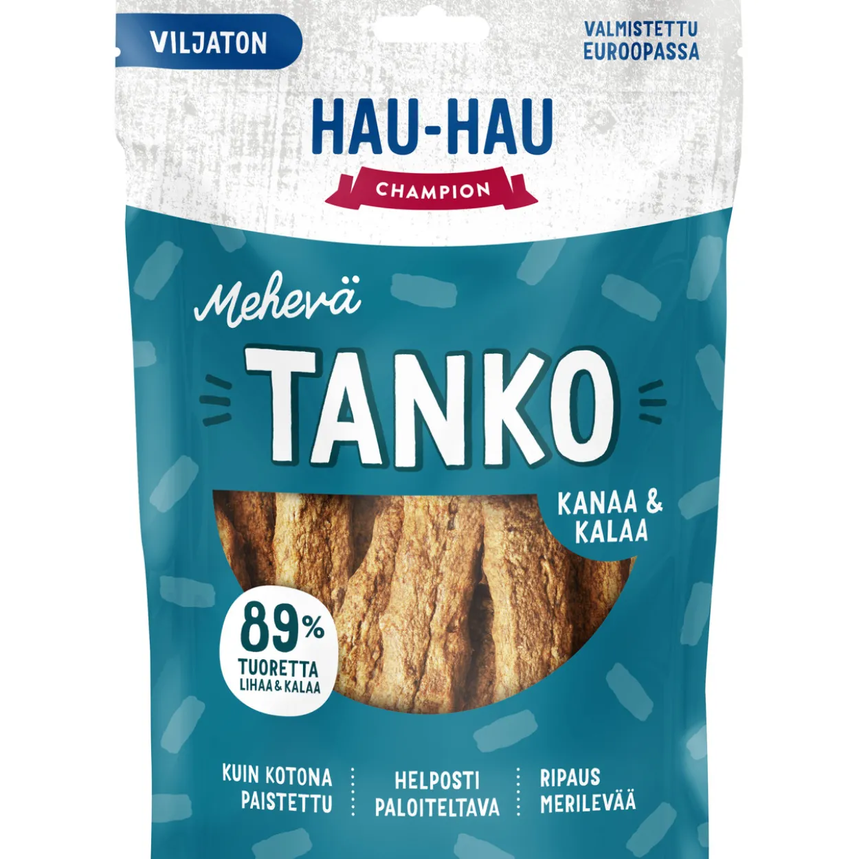 Koiran herkku Hau-Hau 140 g Mehevä tanko kanaa & kalaa