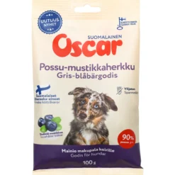 Koiran herkku Oscar 100 g possu-mustikka