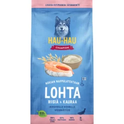 Koiranruoka Hau-Hau Champion 6 kg Lohta, riisiä & kauraa