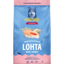 Koiranruoka Hau-Hau 2 kg lohta, riisiä & kauraa