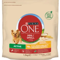 Koiranruoka Purina One 1,5 kg Small Dog Active Kana+riisi