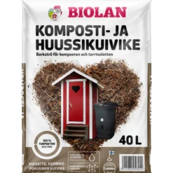 Komposti- ja huussikuivike Biolan 40 l turpeeton