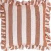 Koristetyyny Miny 45 x 45 cm raita ruskea/vaaleanpunainen