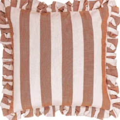 Koristetyyny Miny 45 x 45 cm raita ruskea/vaaleanpunainen