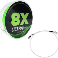 Kuitusiima Ultra Mar 8X, 120 m, vihreä + fluorocarbon-peruke