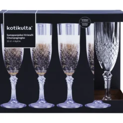Kuohuviinilasi Kotikulta 4 kpl/pkt muovia kristalli