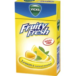 Kurkkupastilli Vicks 40 g Fruity Fresh Lemon sokeriton