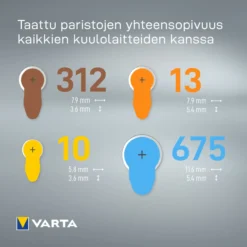 Kuulokojeparisto Varta 675 6 kpl