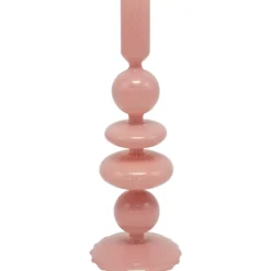 Kynttilänjalka Miny 9 x 9 x 25,3 cm pinkki lasia