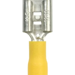 Laattaliitin 6,35 x 0,8 mm keltainen, 10 kpl