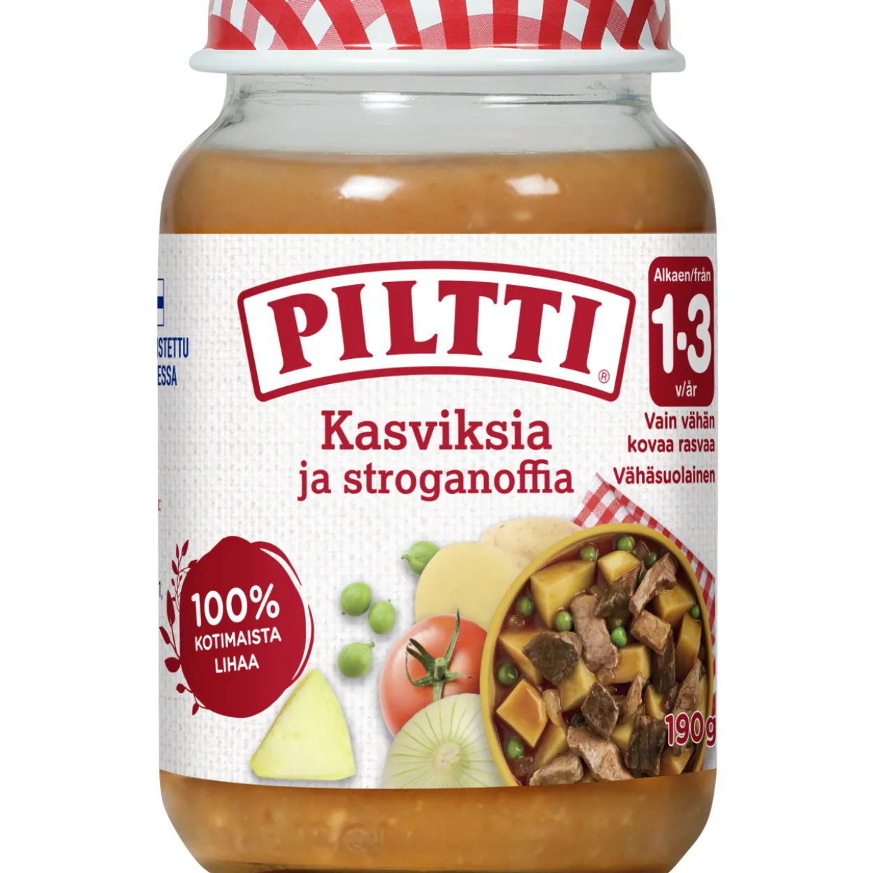 Lastenateria Piltti 190 g Kasviksia ja stroganoffia 1-3 v