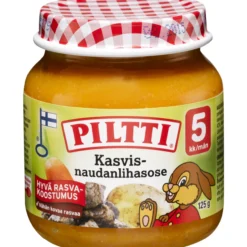 Lastenateria Piltti 125 g Kasvis-naudanlihasose 5 kk
