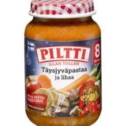 Lastenateria Piltti 190 g Täysjyväpastaa ja lihaa 8 kk