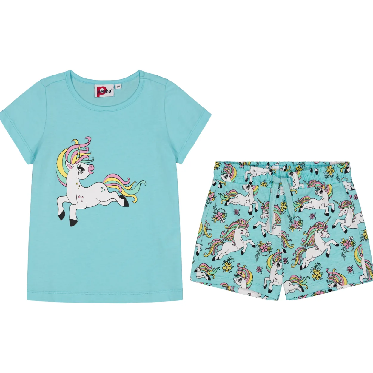 Lasten shortsisetti Peuhu Janea+Rosali Unicorn