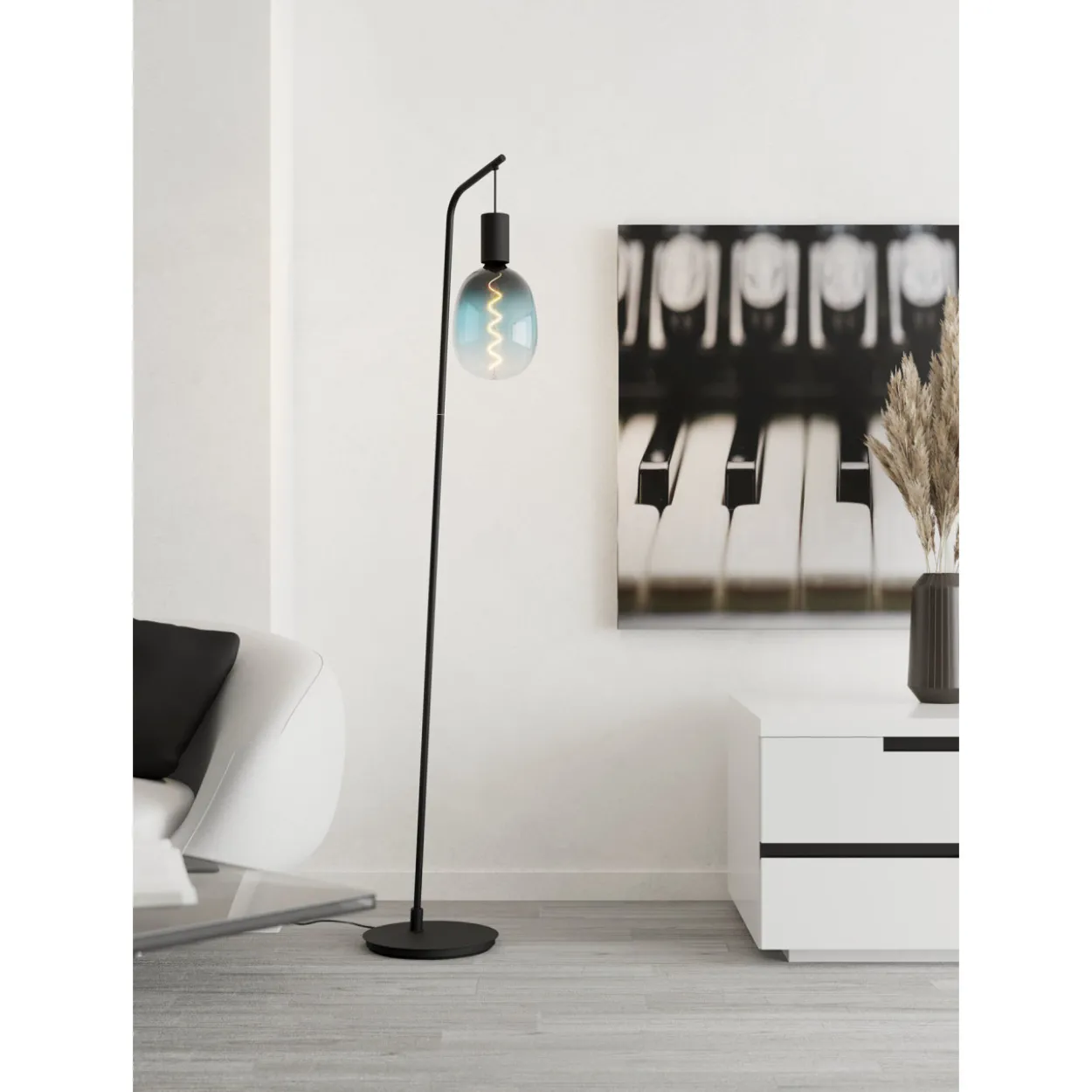 Lattiavalaisin EGLO Cranley 40W 43x6x170cm musta