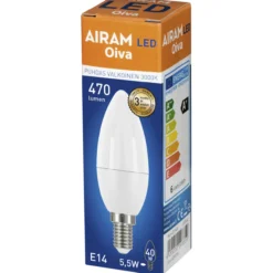 LED-kynttilälamppu OIVA 4,9W 3000K E14 470lm
