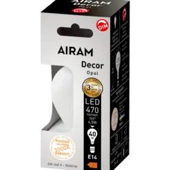 LED-lamppu Airam DECFG P45 830 470lm E14 DIM OP