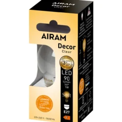 LED-lamppu Airam DECFG P45 822 90lm E27 FIL