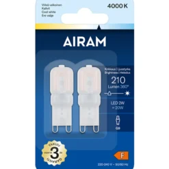 LED-lamppu Airam Otso G9 4000K 210lm 2 kpl