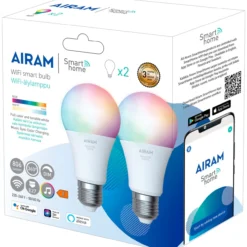 LED-lamppu Airam SmartHome A60 827-865 RGB 806lm E27, 2 kpl