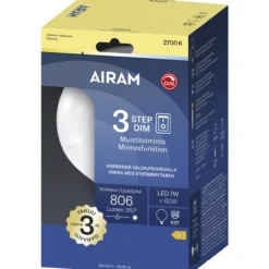 LED-lamppu G125 3-Step 7 W 2700K E27 806 lm