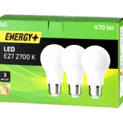 LED-lamppu 470 lm A60 E27 3 kpl