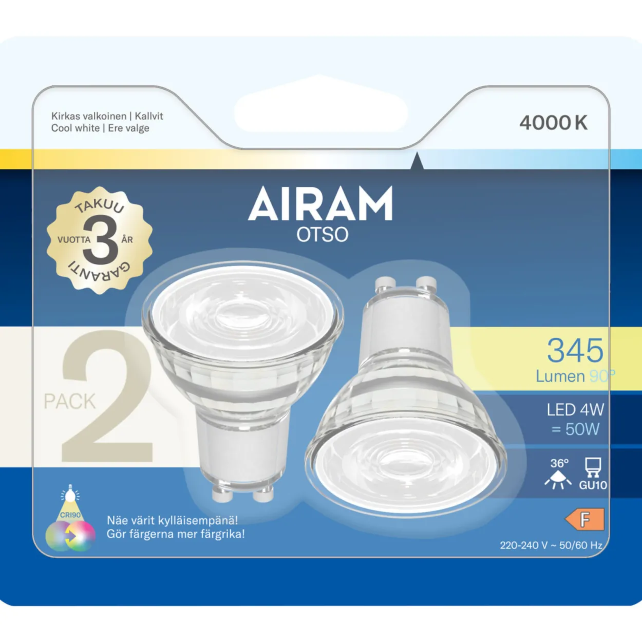 LED-lamppu PAR16 940 350lm GU10 2BX