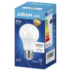 LED-lamppu 9,5W E27 840lm 4000K vakiokupu