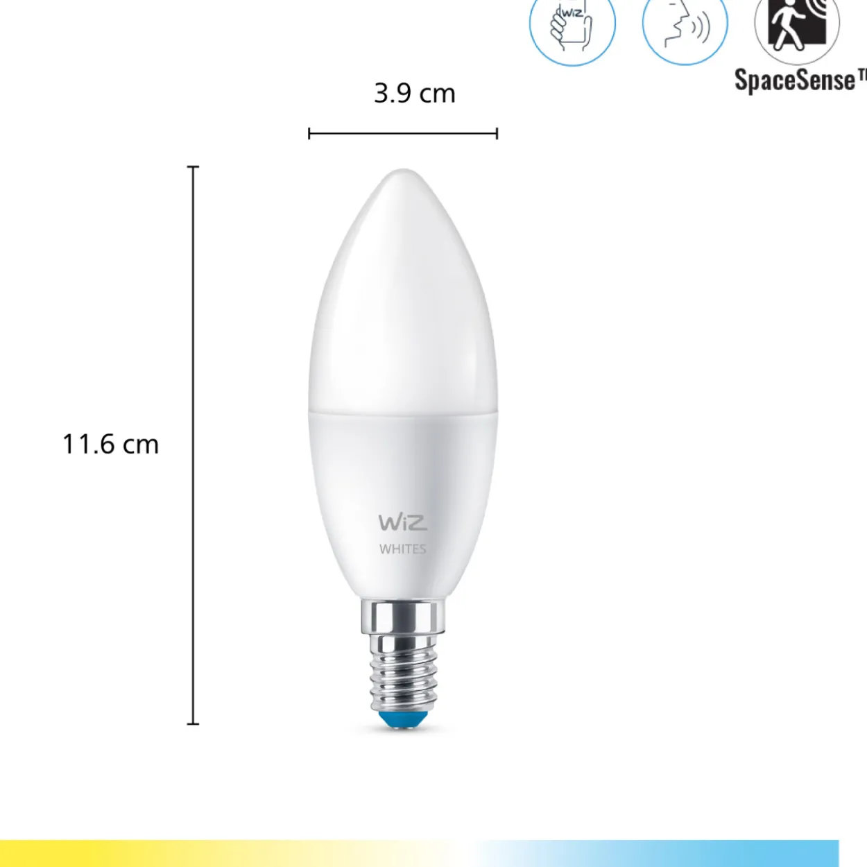 LED-älylamppu Wiz 2PK WHITE 2700-6500K 470lm Wi-Fi C37 E14