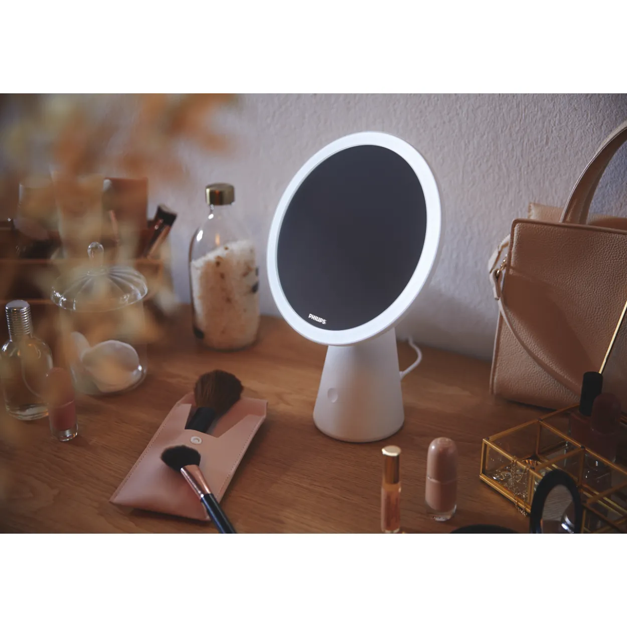LED-meikkipeili Philips Mirror 4,5W 30-50K USB valkoinen