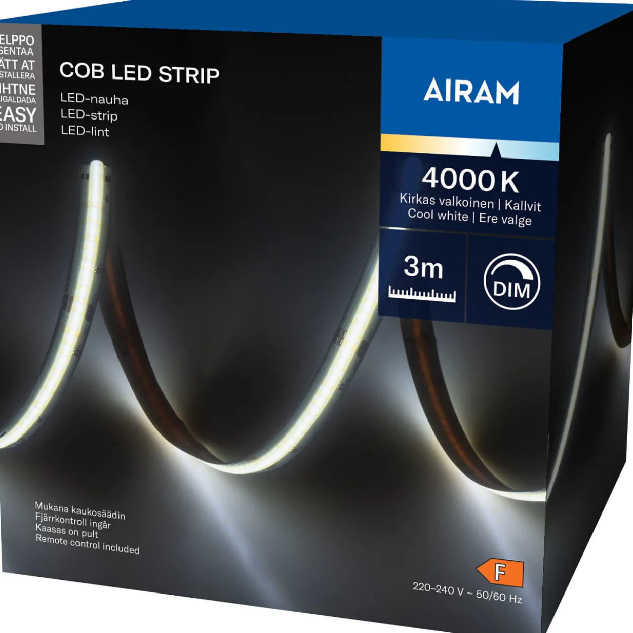 LED-nauha Airam COB Led strip 24V IP20 840 9W/m 3m