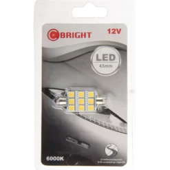 LED-polttimo C-Bright 12V SV8.5-8 valkoinen
