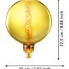 LED-polttimo Eglo E27 G200 4W 1900K kulta