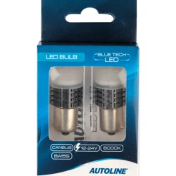 LED-polttimopari Autoline BA15S 6000K Can Blue Tech