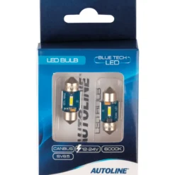LED-polttimopari Autoline SV8,5 30 mm 6000K Can Blue Tech