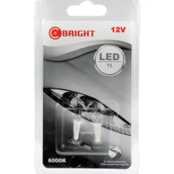 LED-polttimopari C-Bright 12V T5 W2x4.6d valkoinen (12516, 1.2W)