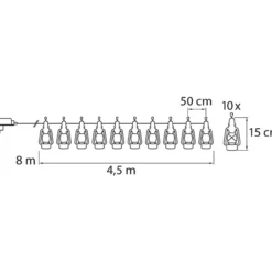 LED-tallilyhty 10 Antiikin musta 15 cm