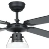LED-tuuletinvalaisin Eglo Fortaleza musta/puu E27 maks. 60 W, IP20