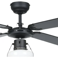 LED-tuuletinvalaisin Eglo Fortaleza musta/puu E27 maks. 60 W, IP20