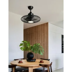 LED-tuuletinvalaisin Eglo Igeldo musta 15 W, IP20